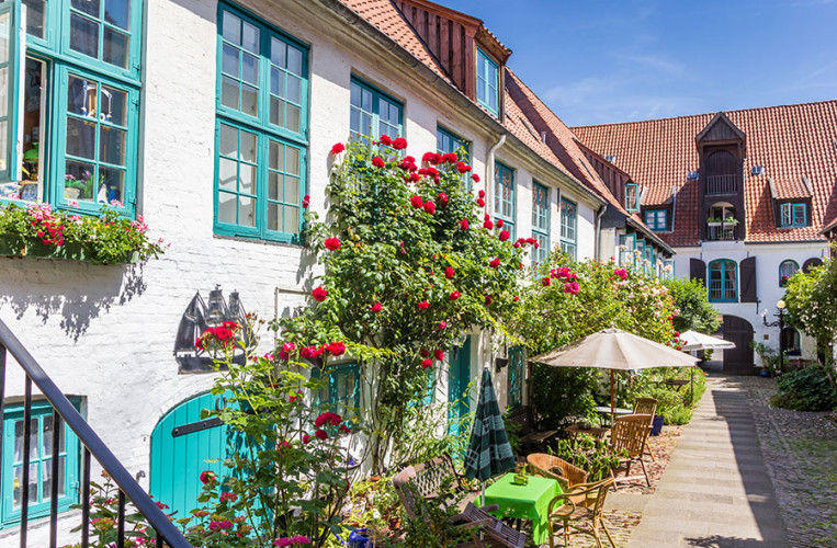 Schöne Häuser im Kapitänsviertel