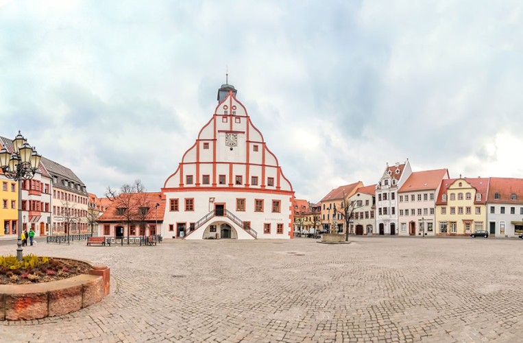 Der historische Marktplatz von Grimma
