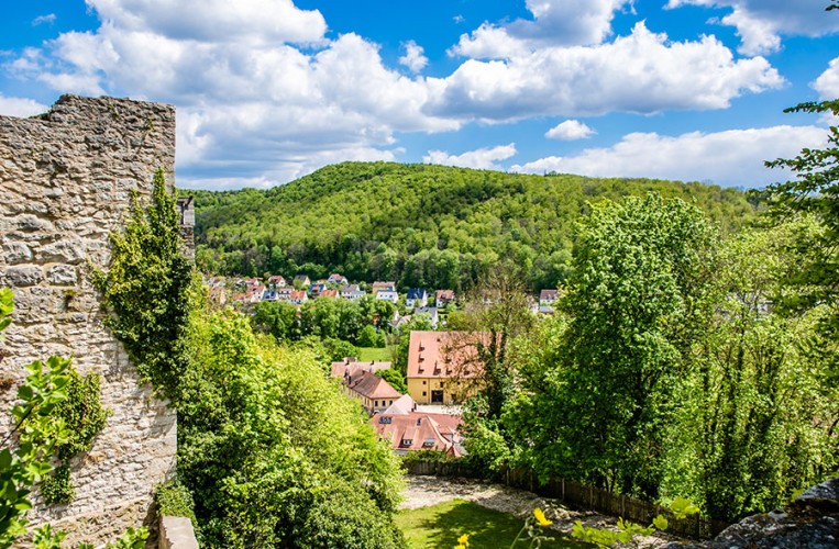 Blick von der Festung auf die geschichtsträchtige Stadt Pappenheim