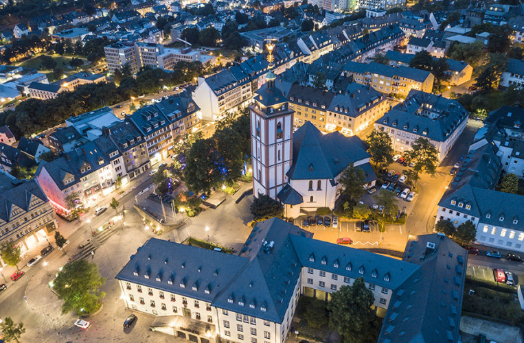 Ein Blick von oben über die Altstadt von Siegen