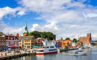 Flensburg liegt im hohen Norden an der Grenze zu Dänemark